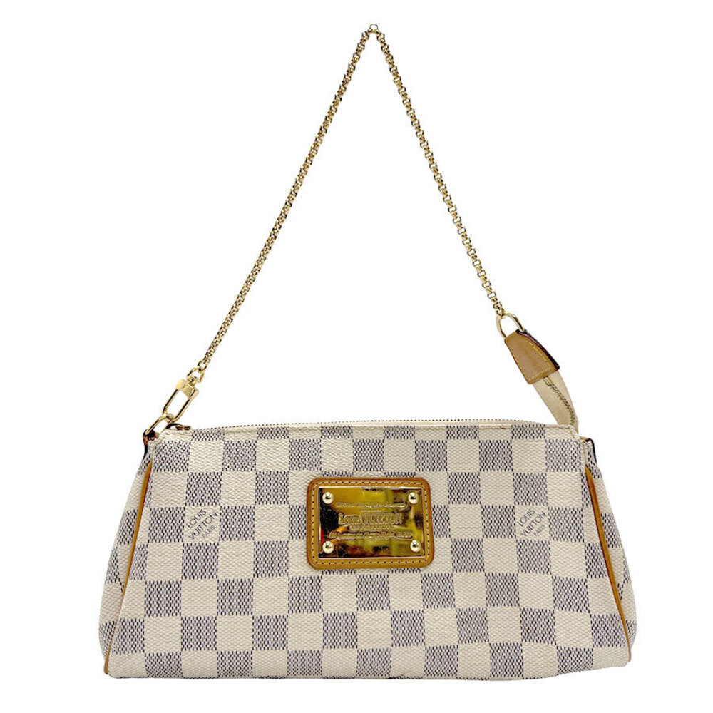 Louis Vuitton 2way Shoulder Bag Damier Azur White Eva Canvas Ivory White